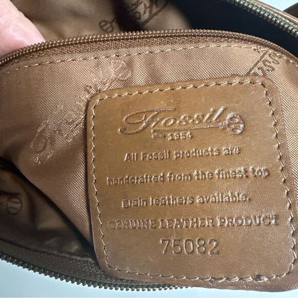 Fossil Tan Brown Leather Crossbody Shoulder Bag 75082 See Description - Picture 11 of 16